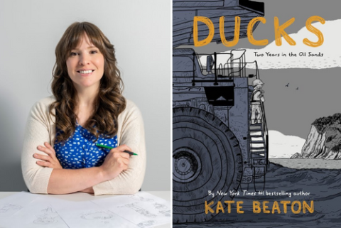 Photo of Kate Beaton and her book Ducks