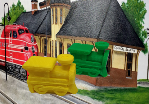 3D printed train cars