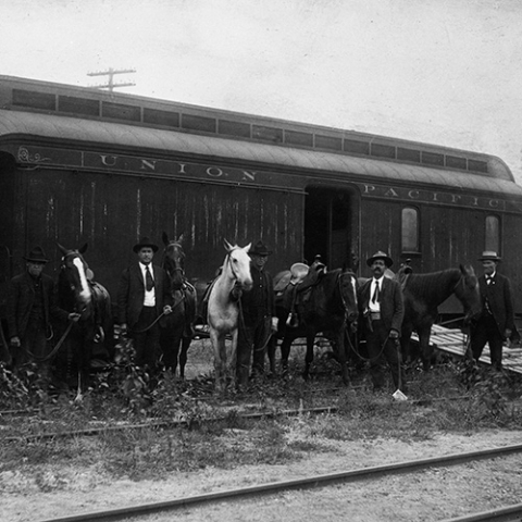 The posse sent after the Wild Bunch after they robbed a Union Pacific train outside Tipton, Wyoming, August 29, 1900 (Union Pacific Museum)