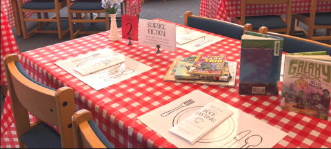 table with books