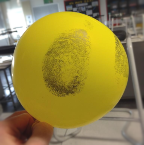 balloon with fingerprint