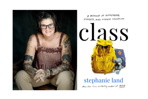 Photo of author, Stephanie Land, and her book "Class"