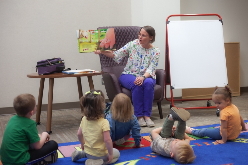 Children listening to a story.