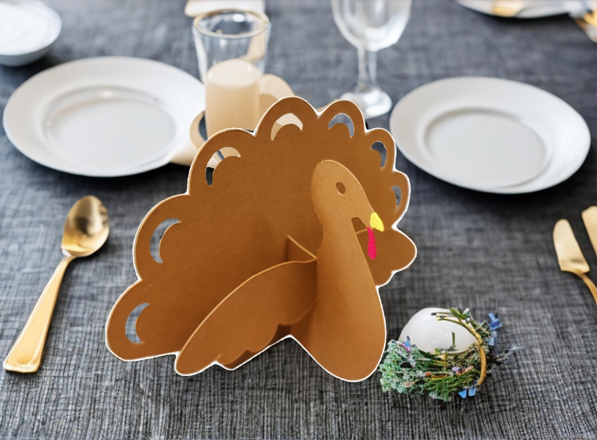 Paper craft turkey for table setting