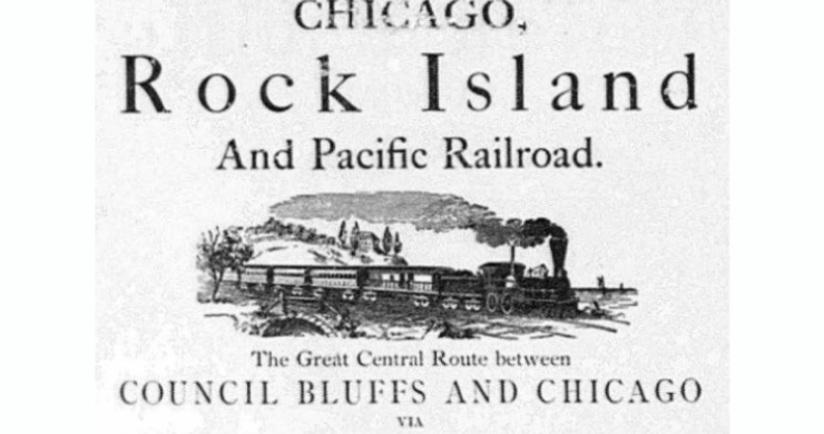 Advertisement for the Chicago, Rock Island & Pacific Railroad from the 1879 Council Bluffs city directory